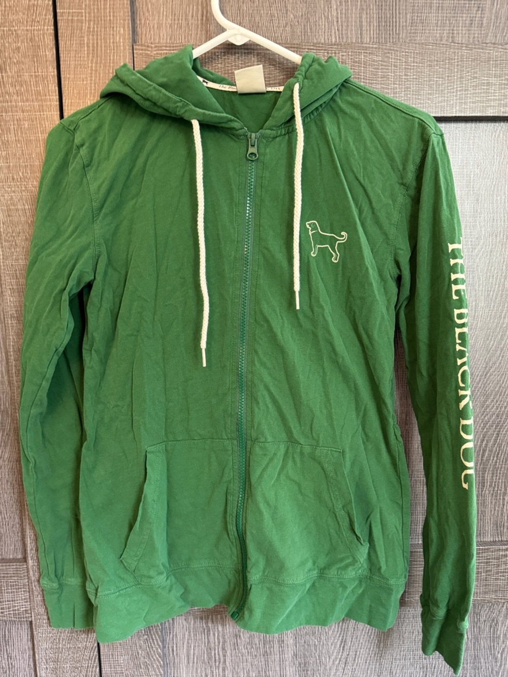 The Black Dog Women’s XS Green Zip-Up Hoodie with Logo